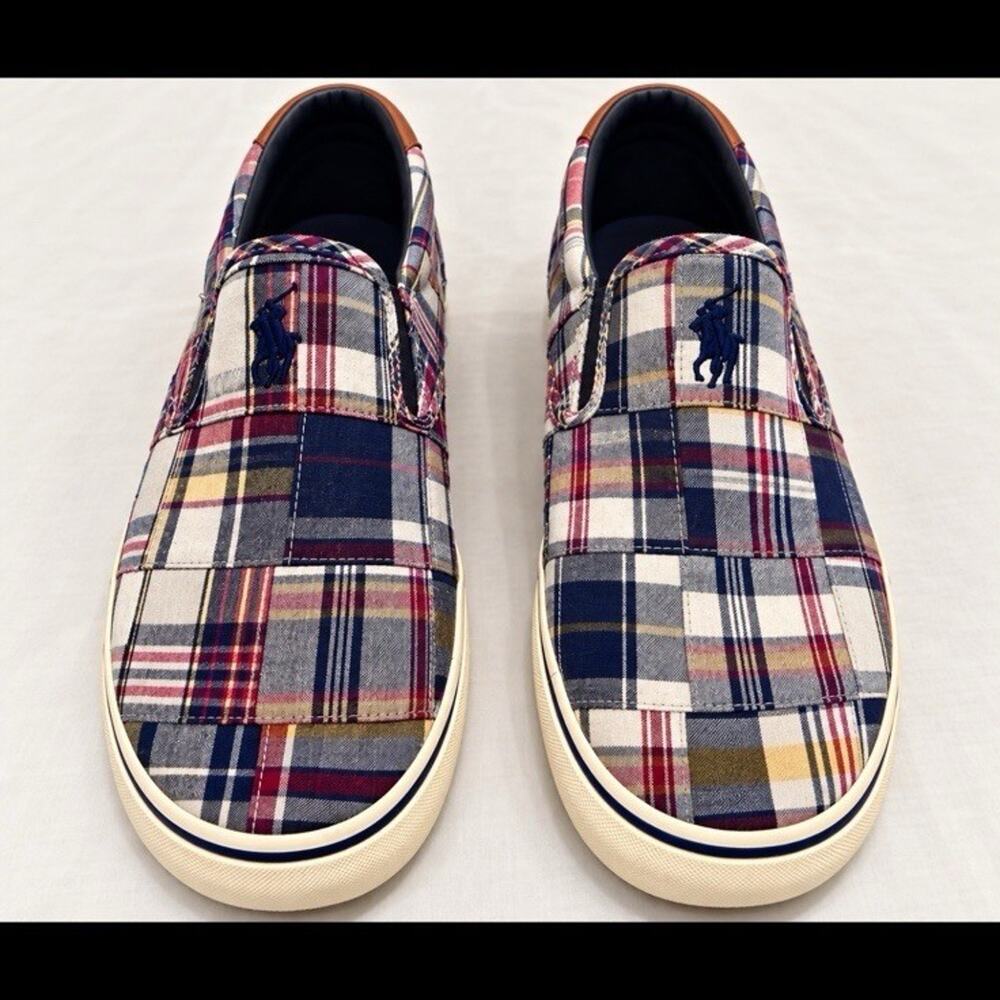 Polo Ralph Lauren Simpson Plaid Slip-On Canvas Multicolor Men's 11.5D EU45